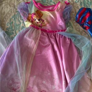 Girls Pink Paw Patrol Skye Dress with Pastel Tulle Overlay